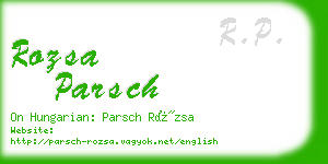 rozsa parsch business card